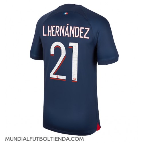 Camiseta Paris Saint-Germain Lucas Hernandez #21 Primera Equipación Replica 2023-24 mangas cortas